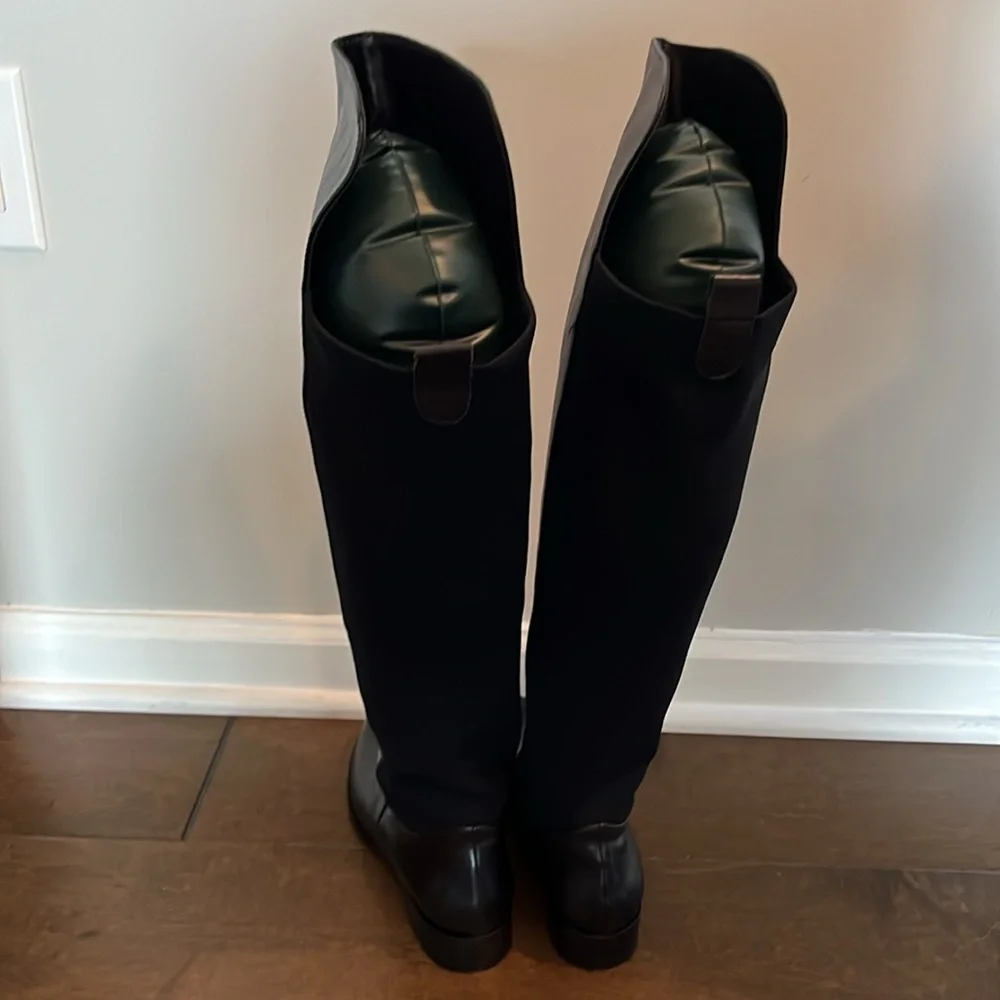 Made in Italy. Beautiful leather boots. Above the knee. Size 7 (US). Black - Picture 3 of 5